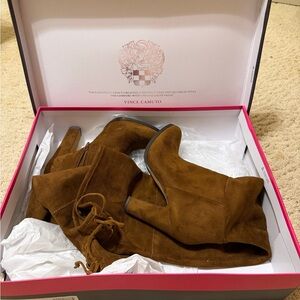 Vince Camuto Women's Tan Suede Heeled Boots